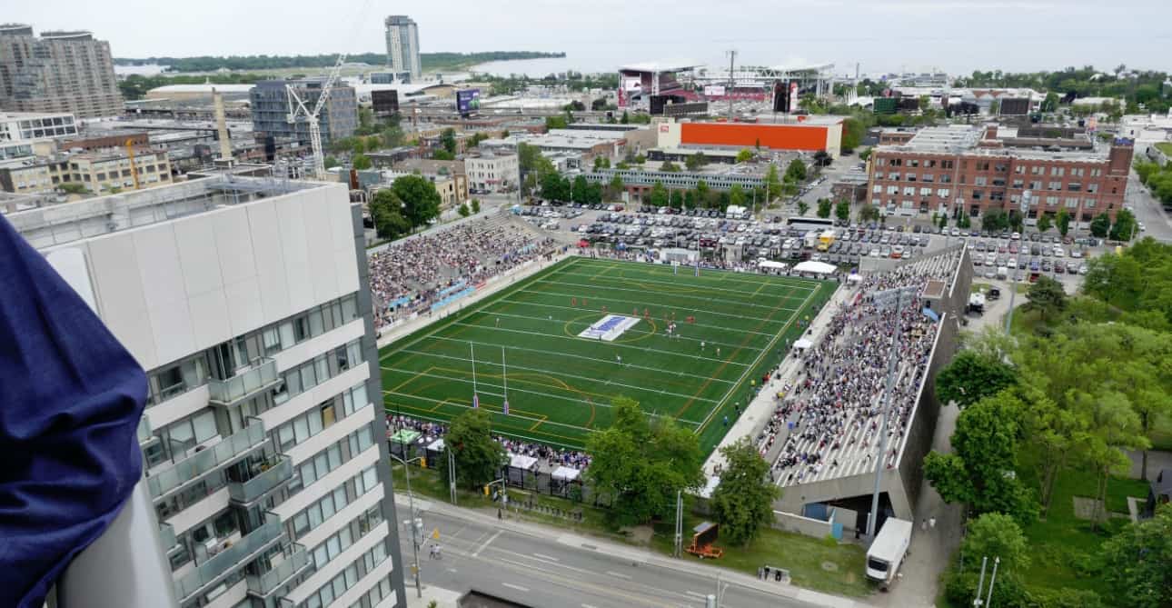 Lamport Stadium adds to the Walk Score of King and Dufferin